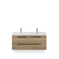 Seville Badmeubelset 120 cm - 2 laden Natuur Eiken - Wastafel Djazz Dubbel