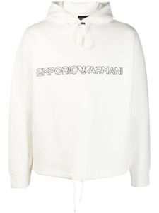 Emporio Armani hoodie à logo imprimé - Blanc