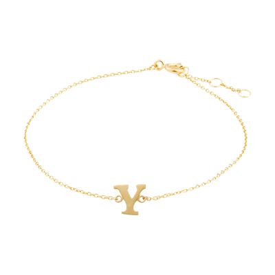 Minimalistische letter armband - 14K GOUD - Goud - Y