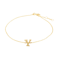 Minimalistische letter armband - 14K GOUD - Goud - Y