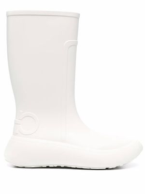 Ferragamo bottes de pluie à logo embossé - Blanc