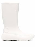 Ferragamo bottes de pluie à logo embossé - Blanc