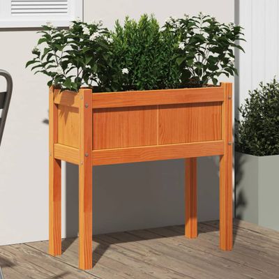 Plantenbak met poten 70x31x70 cm grenenhout waxbruin
