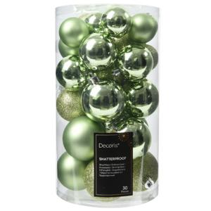 Decoris kerstballen - 30x stuks - 4, 5 en 6 cm - groen - kunststof