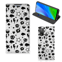 Mobiel BookCase Huawei P Smart (2020) Silver Punk - thumbnail