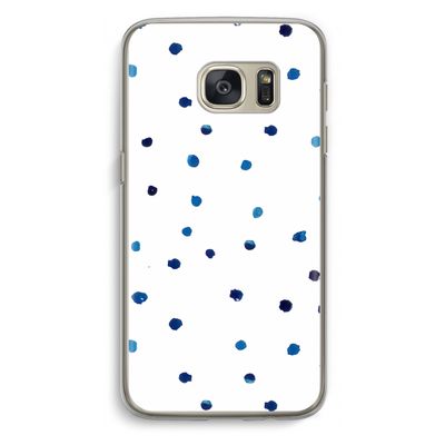 Blauwe stippen: Samsung Galaxy S7 Transparant Hoesje