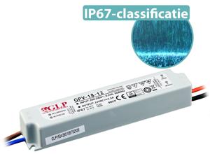 GLP Waterdichte LED Voeding 12V DC - 1,5A - 18W
