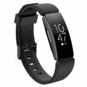 Fitbit Inspire 1 / HR / Ace 2 siliconen bandje met gesp - Maat: Large - zwart