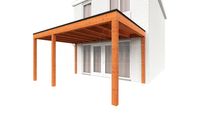 Trendhout Aanbouwveranda Modena 485x365 cm - model links- Plat dak- Hout- Trendhout