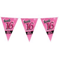 16 jaar vlaggenlijnen Sweet 16 roze 10 meter