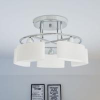 Plafondlamp met ellipsvormige glazen kappen 5xE14 200W