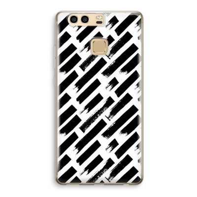 Zwarte vegen: Huawei P9 Transparant Hoesje