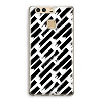 Zwarte vegen: Huawei P9 Transparant Hoesje