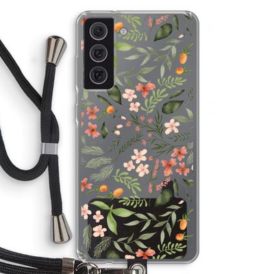 Sweet little flowers: Samsung Galaxy S21 FE Transparant Hoesje met koord