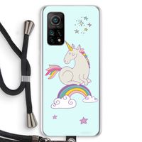 Regenboog eenhoorn: Xiaomi Mi 10T 5G Transparant Hoesje met koord