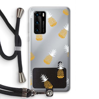 Ananasjes: Huawei P40 Transparant Hoesje met koord