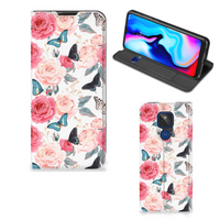 Motorola Moto G9 Play Smart Cover Butterfly Roses - thumbnail