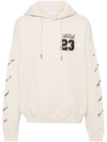 Off-White hoodie en coton à logo brodé - Tons neutres