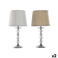 Bureaulamp Home ESPRIT Wit Beige Metaal 25 W 220 V 22 x 22 x 45 cm (2 Stuks)