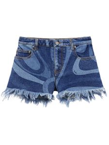 PUCCI short en soie à imprimé ondulé - Bleu