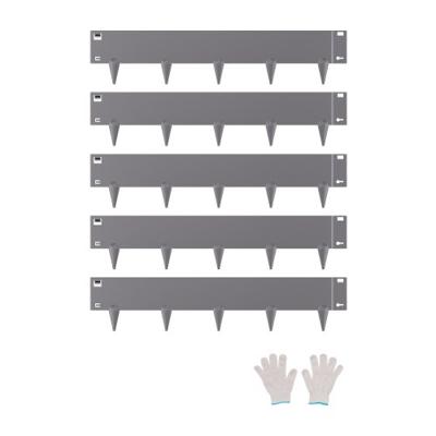 VEVOR gazonrandenset van 5 bedranden metaal 990x207x1,5mm grijs
