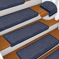VidaXL Trapmatten 15 st 65x21x4 cm grijs en blauw