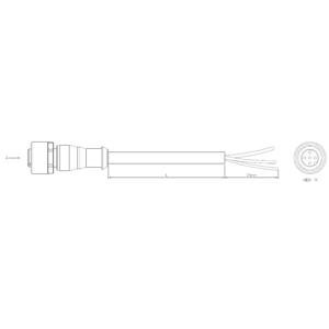 TE Connectivity 1-2273029-1 Sensor/actuator connector, geassembleerd M12 Aantal polen: 4 Bus, recht 1.50 m 1 stuk(s)