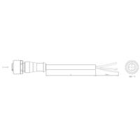 TE Connectivity 1-2273029-1 Sensor/actuator connector, geassembleerd M12 Aantal polen: 4 Bus, recht 1.50 m 1 stuk(s)