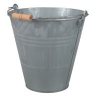 Emmer/plantenpot 10 liter - D29 x H29 cm - zink - met handvat