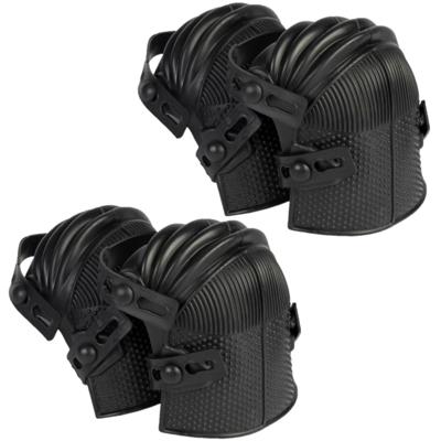 Talen Tools Kniebeschermers - 2x paar- rubber - zwart - verstelbaar - kniebescherming voor tuinieren