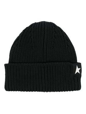 Golden Goose bonnet nervuré à logo brodé - Noir