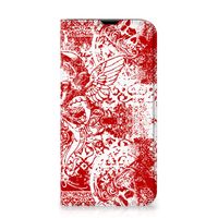 Mobiel BookCase iPhone 13 Pro Angel Skull Rood