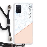 Marmer in stijl: Samsung Galaxy A71 Transparant Hoesje met koord
