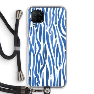 Blauwe nerven: Huawei P40 Lite Transparant Hoesje met koord