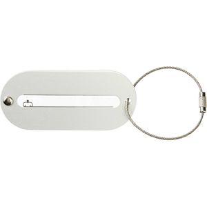 Kofferlabel Isa - zilver - 8.5 x 4 cm - reiskoffer/handbagage label - Bagagelabels