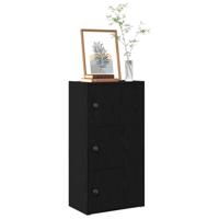 Boekenkast 40x24x77 cm bewerkt hout zwart eikenkleurig