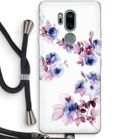 Waterverf bloemen: LG G7 Thinq Transparant Hoesje met koord