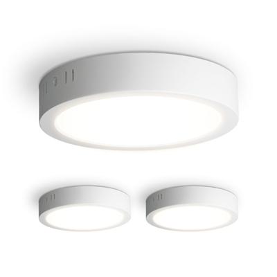Set van 3 Indiana opbouwspots rond - 12 Watt 1160 Lumen - Wit - 4000K neutraal wit - LED downlight - IP20 stofdicht - 160mm