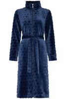 Damesbadjas rits blauw - fleece-(48-50) XL