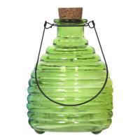 Luance Wespenvanger/wespenval met hengsel - glas - groen - D13 x H17 cm