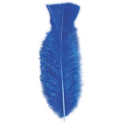 100x Blauwe veren/sierveertjes decoratie/hobbymateriaal 17 cm