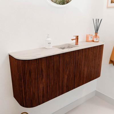 Toiletmeubel Mondiaz Joya Dlux | 103.2 cm | Meubelkleur Ruby | Faye wastafel Nata Wasbak Midden | 1 kraangat