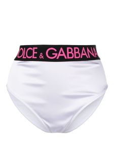 Dolce & Gabbana logo-waistband satin briefs - Blanc