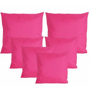 Bank/tuin kussens set - binnen/buiten - 6x stuks - fuchsia roze - In 2 formaten