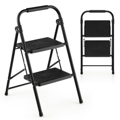 Ladder met 2 Treden 265 kg Draagkracht Vouwladder met Gevoerde Handgreep en Anti-Slip Pedaal Huishoudladder voor Keuken