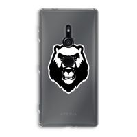 Angry Bear (white): Sony Xperia XZ2 Transparant Hoesje