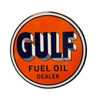 Gulf Fuel Oil Dealer Stalen Bord - Ø30cm Gulf Fuel Oil Dealer Stalen Bord - Ø30cm