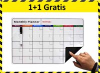 Lowander Familieplanner - Maandplanner Whiteboard 1+1 Gratis