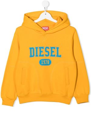Diesel Kids hoodie en jersey à logo imprimé - Orange