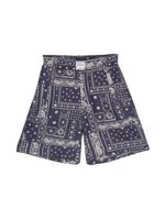 Palm Angels Kids short à imprimé cachemire - Bleu